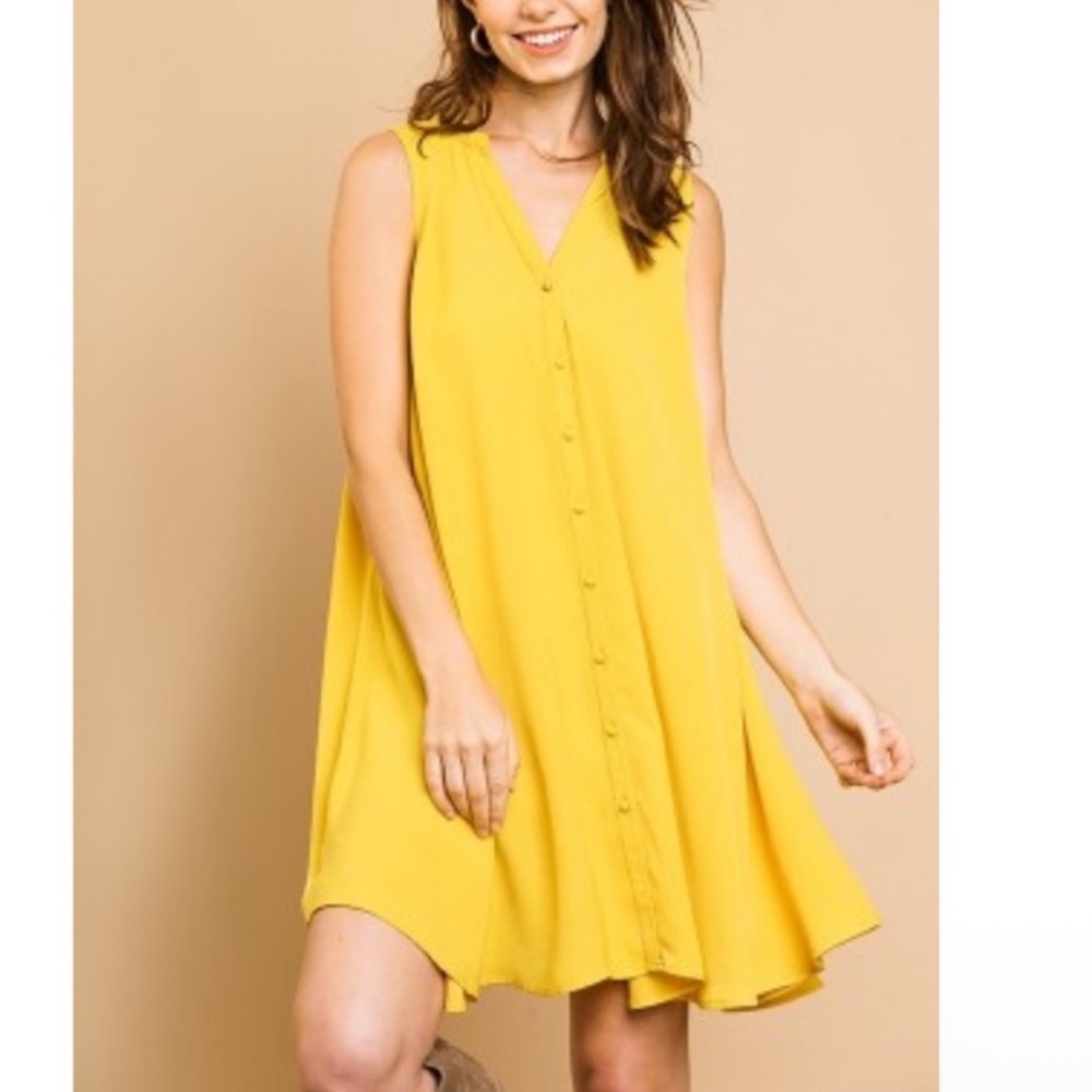 Umgee yellow/Mustard Sleeveless dress